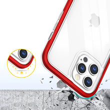 Заредете изображение във визуализатора на галерията – Clear 3in1 Case for iPhone 12 Pro Max Frame Cover Gel Red - TopMag
