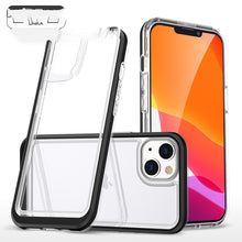 Заредете изображение във визуализатора на галерията – Clear 3in1 case for iPhone 13 mini gel cover with frame black - TopMag
