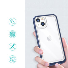 Заредете изображение във визуализатора на галерията – Clear 3in1 case for iPhone 13 mini gel cover with frame blue - TopMag
