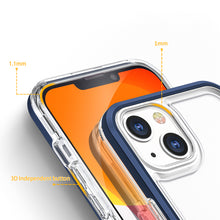 Заредете изображение във визуализатора на галерията – Clear 3in1 case for iPhone 13 mini gel cover with frame blue - TopMag
