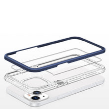 Заредете изображение във визуализатора на галерията – Clear 3in1 case for iPhone 13 mini gel cover with frame blue - TopMag
