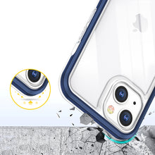 Заредете изображение във визуализатора на галерията – Clear 3in1 case for iPhone 13 mini gel cover with frame blue - TopMag
