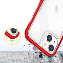 Заредете изображение във визуализатора на галерията – Clear 3in1 Case for iPhone 13 Frame Cover Gel Red - TopMag

