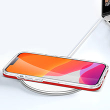 Заредете изображение във визуализатора на галерията – Clear 3in1 Case for iPhone 13 Frame Cover Gel Red - TopMag
