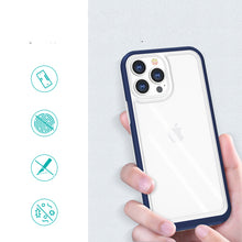 Заредете изображение във визуализатора на галерията – Clear 3in1 case for iPhone 13 Pro blue frame gel cover - TopMag
