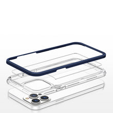 Заредете изображение във визуализатора на галерията – Clear 3in1 case for iPhone 13 Pro blue frame gel cover - TopMag
