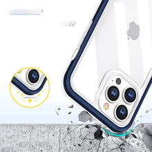 Заредете изображение във визуализатора на галерията – Clear 3in1 case for iPhone 13 Pro blue frame gel cover - TopMag
