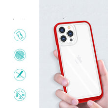 Заредете изображение във визуализатора на галерията – Clear 3in1 Case for iPhone 13 Pro Max Frame Cover Gel Red - TopMag
