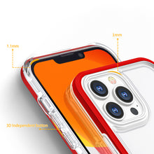 Заредете изображение във визуализатора на галерията – Clear 3in1 Case for iPhone 13 Pro Max Frame Cover Gel Red - TopMag

