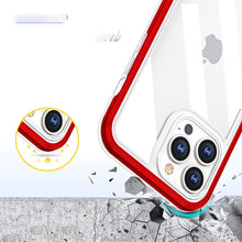 Заредете изображение във визуализатора на галерията – Clear 3in1 Case for iPhone 13 Pro Max Frame Cover Gel Red - TopMag
