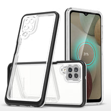 Заредете изображение във визуализатора на галерията – Clear 3in1 Case for Samsung Galaxy A12 5G Frame Gel Cover Black - TopMag
