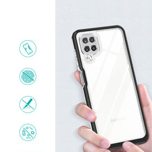 Заредете изображение във визуализатора на галерията – Clear 3in1 Case for Samsung Galaxy A12 5G Frame Gel Cover Black - TopMag
