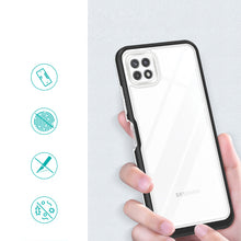 Заредете изображение във визуализатора на галерията – Clear 3in1 Case for Samsung Galaxy A22 5G Frame Gel Cover Black - TopMag
