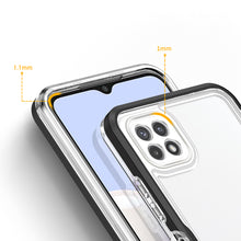 Заредете изображение във визуализатора на галерията – Clear 3in1 Case for Samsung Galaxy A22 5G Frame Gel Cover Black - TopMag
