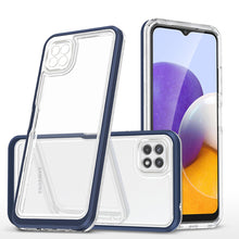 Заредете изображение във визуализатора на галерията – Clear 3in1 Case for Samsung Galaxy A22 5G Frame Gel Cover Blue - TopMag

