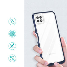 Заредете изображение във визуализатора на галерията – Clear 3in1 Case for Samsung Galaxy A22 5G Frame Gel Cover Blue - TopMag

