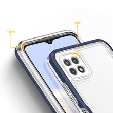 Заредете изображение във визуализатора на галерията – Clear 3in1 Case for Samsung Galaxy A22 5G Frame Gel Cover Blue - TopMag
