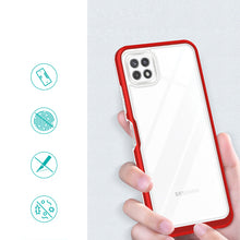 Заредете изображение във визуализатора на галерията – Clear 3in1 Case for Samsung Galaxy A22 5G Frame Gel Cover Red - TopMag
