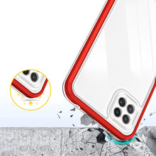 Заредете изображение във визуализатора на галерията – Clear 3in1 Case for Samsung Galaxy A22 5G Frame Gel Cover Red - TopMag

