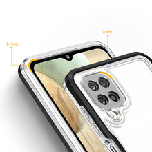 Заредете изображение във визуализатора на галерията – Clear 3in1 Case for Samsung Galaxy A22 4G Frame Gel Cover Black - TopMag
