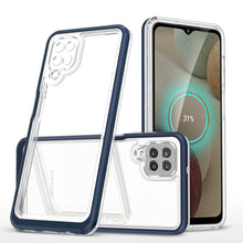 Заредете изображение във визуализатора на галерията – Clear 3in1 Case for Samsung Galaxy A22 4G Frame Gel Cover Blue - TopMag
