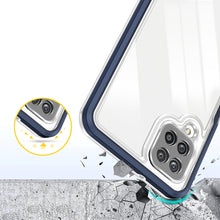 Заредете изображение във визуализатора на галерията – Clear 3in1 Case for Samsung Galaxy A22 4G Frame Gel Cover Blue - TopMag

