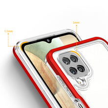 Заредете изображение във визуализатора на галерията – Clear 3in1 Case for Samsung Galaxy A22 4G Frame Gel Cover Red - TopMag
