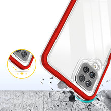 Заредете изображение във визуализатора на галерията – Clear 3in1 Case for Samsung Galaxy A22 4G Frame Gel Cover Red - TopMag
