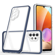 Заредете изображение във визуализатора на галерията – Clear 3in1 Case for Samsung Galaxy A32 4G Frame Gel Cover Blue - TopMag
