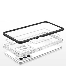 Заредете изображение във визуализатора на галерията – Clear 3in1 Case for Samsung Galaxy A52s 5G / A52 5G / A52 4G Frame Gel Cover Black - TopMag

