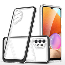 Заредете изображение във визуализатора на галерията – Clear 3in1 Case for Samsung Galaxy A72 4G Frame Gel Cover Black - TopMag
