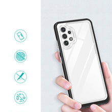 Заредете изображение във визуализатора на галерията – Clear 3in1 Case for Samsung Galaxy A72 4G Frame Gel Cover Black - TopMag
