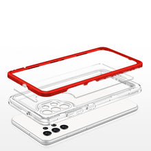 Заредете изображение във визуализатора на галерията – Clear 3in1 Case for Samsung Galaxy A72 4G Frame Gel Cover Red - TopMag
