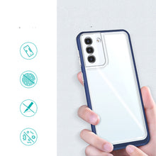Заредете изображение във визуализатора на галерията – Clear 3in1 Case for Samsung Galaxy S21 + 5G (S21 Plus 5G) Frame Gel Cover Blue - TopMag
