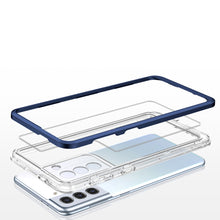 Заредете изображение във визуализатора на галерията – Clear 3in1 Case for Samsung Galaxy S21 + 5G (S21 Plus 5G) Frame Gel Cover Blue - TopMag
