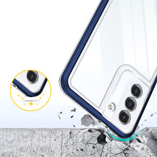 Заредете изображение във визуализатора на галерията – Clear 3in1 Case for Samsung Galaxy S21 + 5G (S21 Plus 5G) Frame Gel Cover Blue - TopMag

