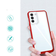 Заредете изображение във визуализатора на галерията – Clear 3in1 Case for Samsung Galaxy S21 + 5G (S21 Plus 5G) Frame Gel Cover Red - TopMag
