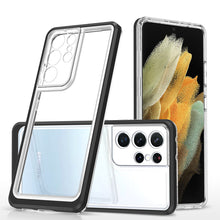 Заредете изображение във визуализатора на галерията – Clear 3in1 Case for Samsung Galaxy S21 Ultra 5G Frame Gel Cover Black - TopMag
