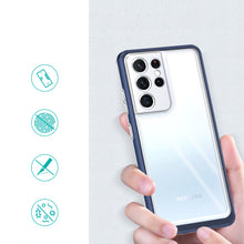 Заредете изображение във визуализатора на галерията – Clear 3in1 Case for Samsung Galaxy S21 Ultra 5G Frame Gel Cover Blue - TopMag
