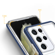 Заредете изображение във визуализатора на галерията – Clear 3in1 Case for Samsung Galaxy S21 Ultra 5G Frame Gel Cover Blue - TopMag
