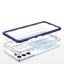Заредете изображение във визуализатора на галерията – Clear 3in1 Case for Samsung Galaxy S21 Ultra 5G Frame Gel Cover Blue - TopMag
