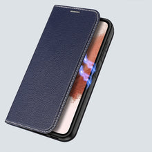 Заредете изображение във визуализатора на галерията – Dux Ducis Skin X2 case Samsung Galaxy S23 flip case wallet stand blue
