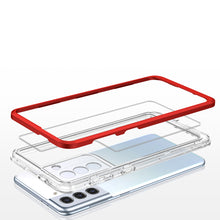 Заредете изображение във визуализатора на галерията – Clear 3in1 Case for Samsung Galaxy S22 Frame Gel Cover Red - TopMag
