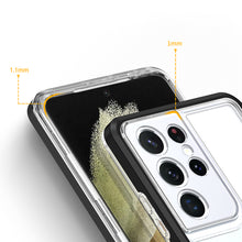 Заредете изображение във визуализатора на галерията – Clear 3in1 Case for Samsung Galaxy S22 Ultra Frame Gel Cover Black - TopMag
