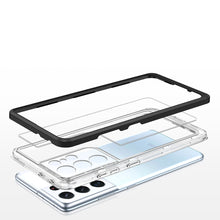 Заредете изображение във визуализатора на галерията – Clear 3in1 Case for Samsung Galaxy S22 Ultra Frame Gel Cover Black - TopMag
