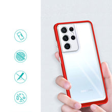 Заредете изображение във визуализатора на галерията – Clear 3in1 Case for Samsung Galaxy S22 Ultra Frame Gel Cover Red - TopMag
