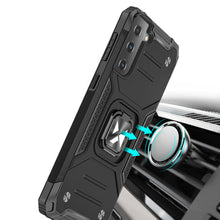 Заредете изображение във визуализатора на галерията – Wozinsky Ring Armor tough hybrid case cover + magnetic holder for Samsung Galaxy S22 red - TopMag
