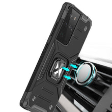 Заредете изображение във визуализатора на галерията – Wozinsky Ring Armor tough hybrid case cover + magnetic holder for Samsung Galaxy S22 Ultra black - TopMag
