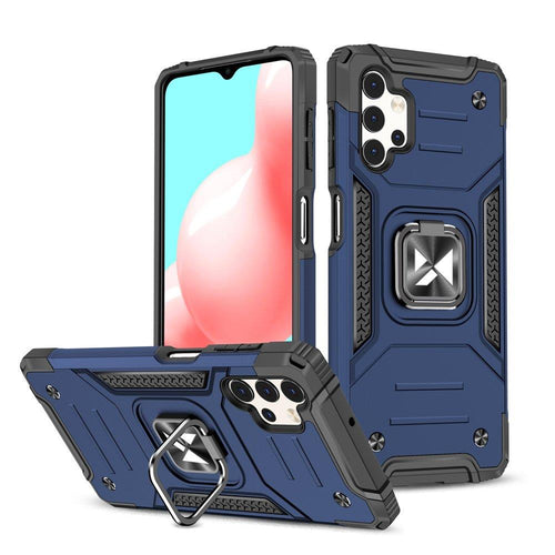 Wozinsky Ring Armor tough hybrid case cover + magnetic holder for Samsung Galaxy A73 blue - TopMag