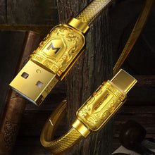 Заредете изображение във визуализатора на галерията – WK Design Sakin Series Fast Charging / Data USB Cable - USB Type C 6A 1m Gold (WDC-161) - TopMag
